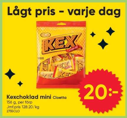 Kexchoklad mini Cloetta