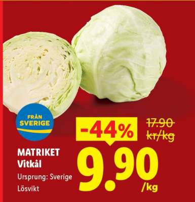 Matriket Vitkål