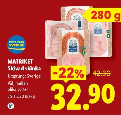 MATRIKET Skivad skinka