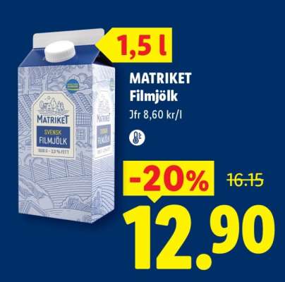 Matriket Filmjölk