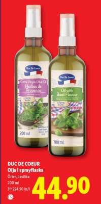 DUC DE COEUR Olja i sprayflaska