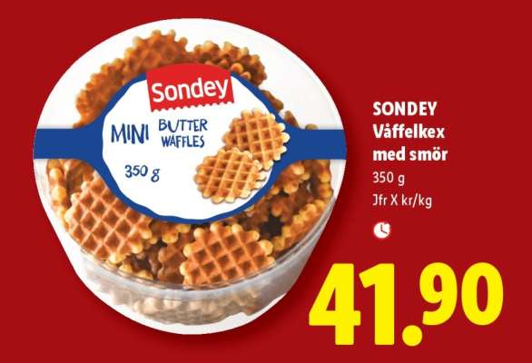 Sondey Våffelkex med smör