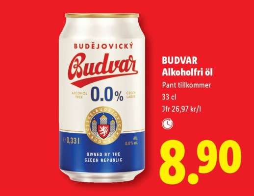 BUDVAR Alkoholfri öl