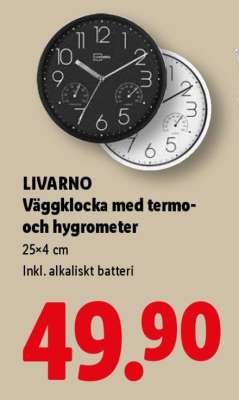 LIVARNO Väggklocka med termo- och hygrometer
