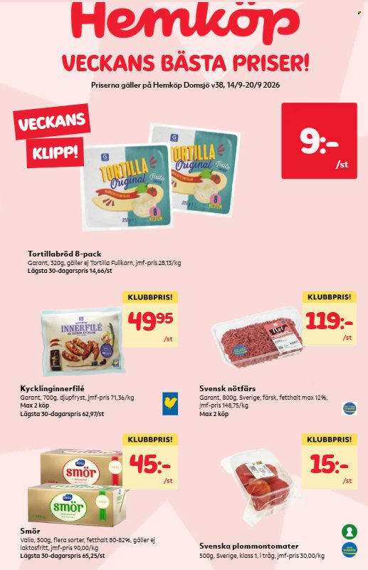 Hemköp reklamblad - 14/9 2026 - 20/9 2026. Sida 1