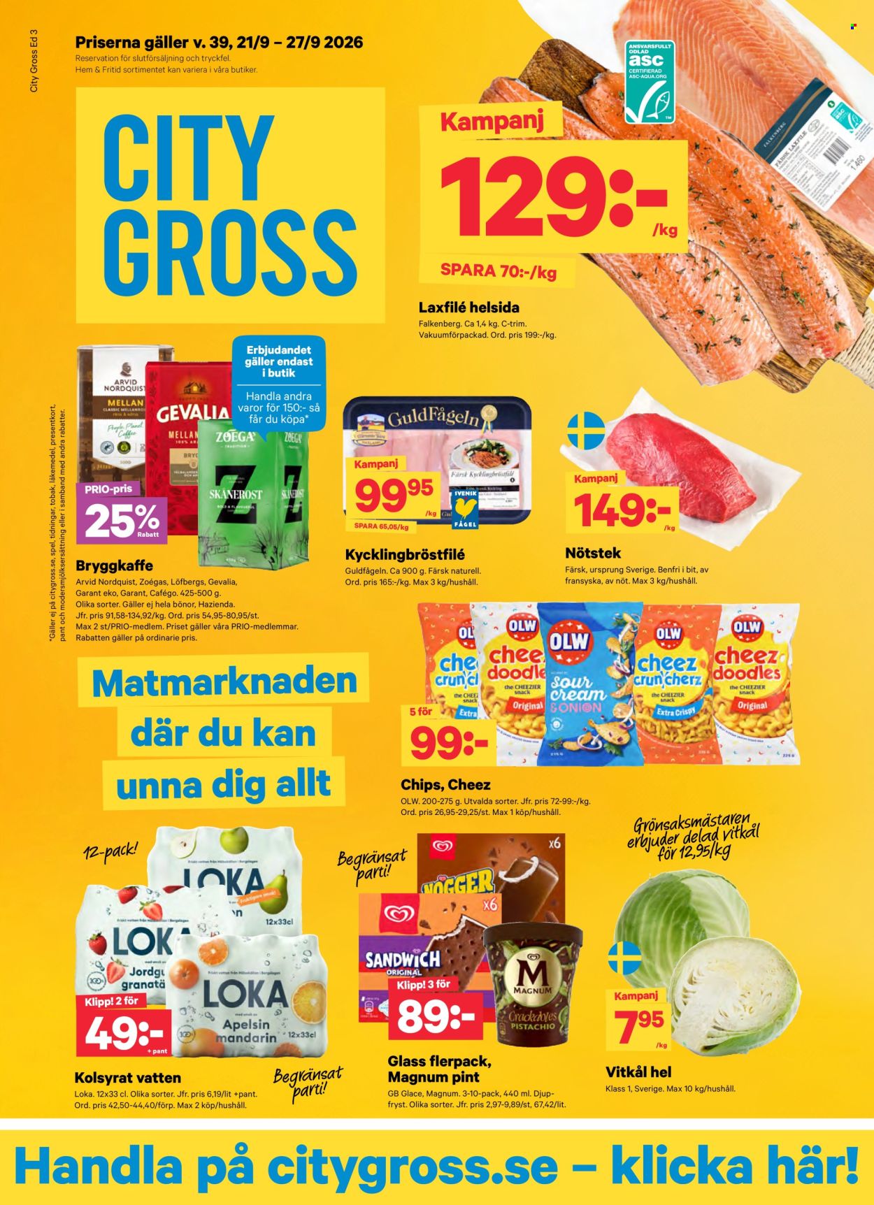 City Gross reklamblad - 21/9 2026 - 27/9 2026. Sida 1