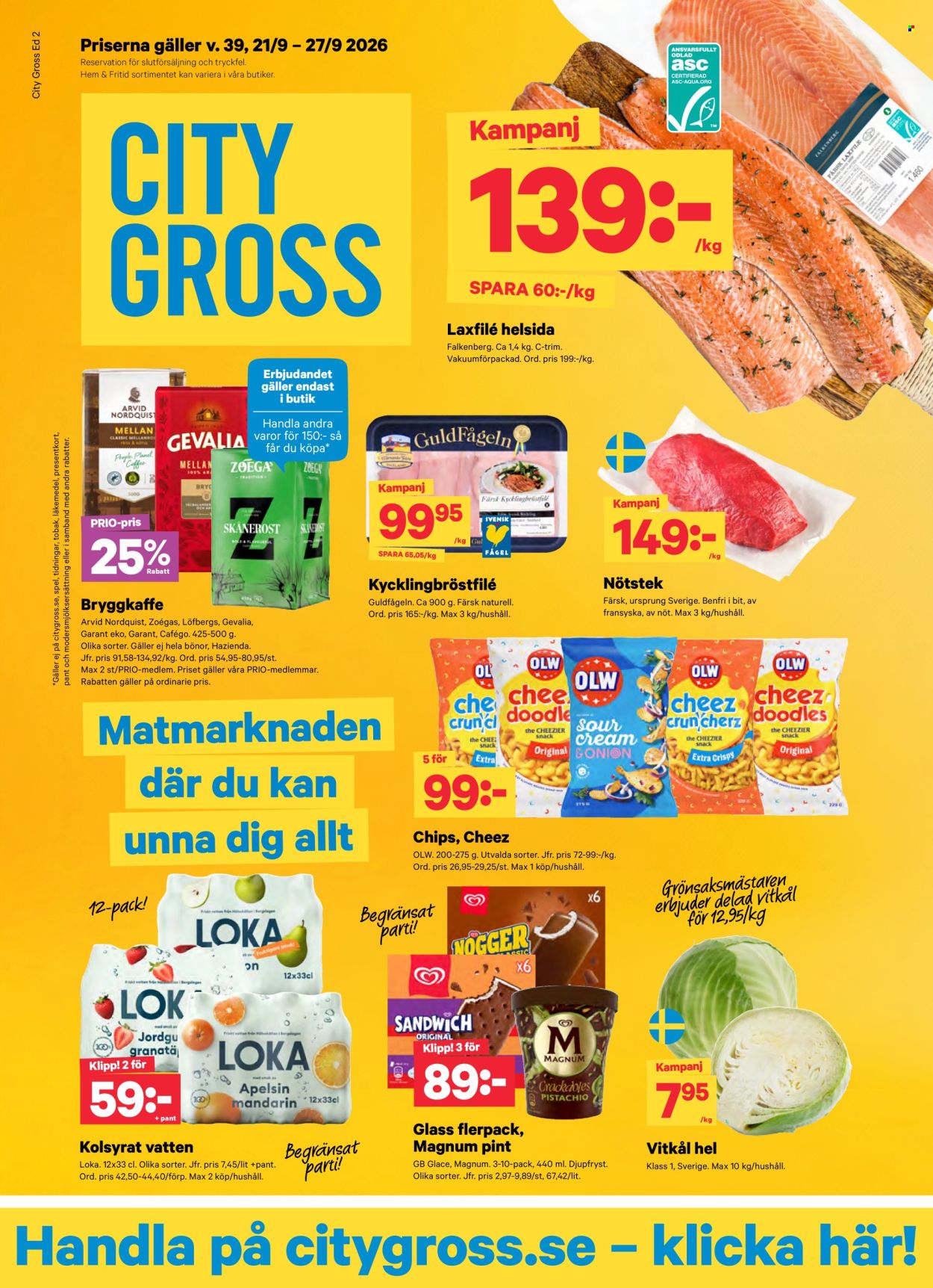 City Gross reklamblad - 21/9 2026 - 27/9 2026. Sida 1