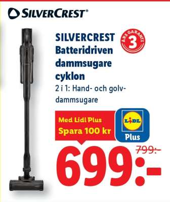 Silvercrest Batteridriven dammsugare, cyklon