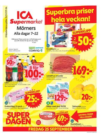 ICA reklamblad - 21/9 2026 - 27/9 2026.