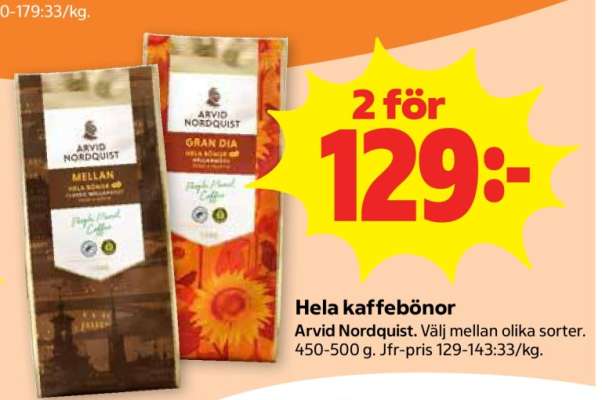 Hela kaffebönor