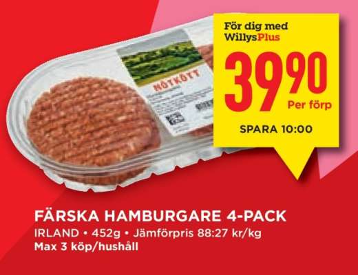 Färska Hamburgare 4-pack