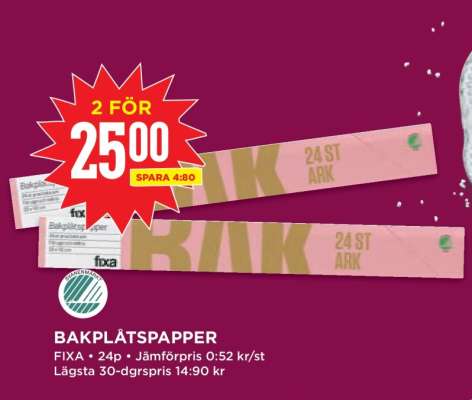 Bakplåtspapper