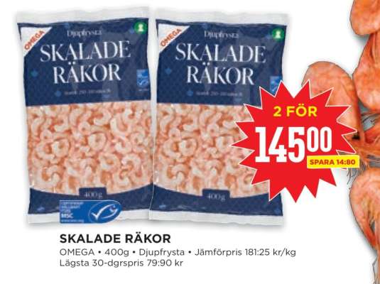 Skalade Räkor