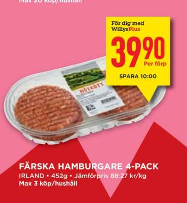 Färska Hamburgare 4-pack