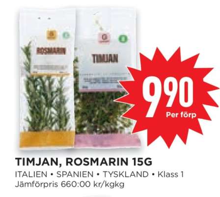 TIMJAN, ROSMARIN 15G