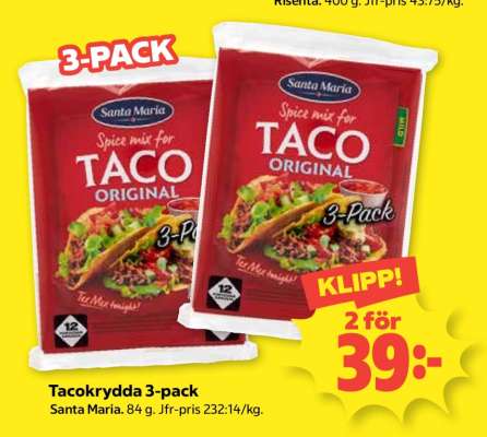 Tacokrydda 3-pack