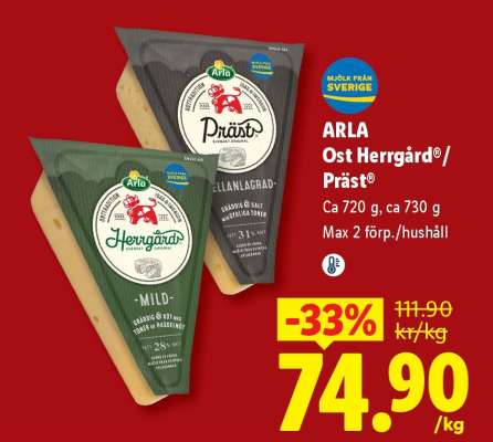 ARLA Ost Herrgård®/Präst®