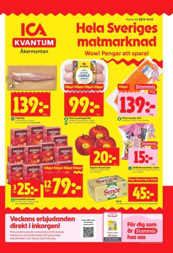 ICA reklamblad - 28/9 2026 - 4/10 2026.