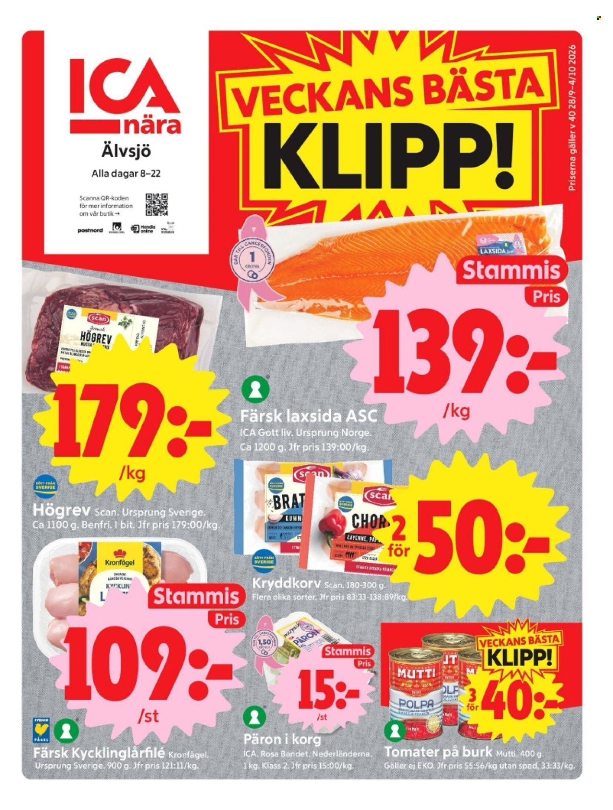 ICA reklamblad - 28/9 2026 - 4/10 2026. Sida 1