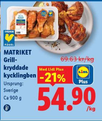 MATRIKET Grillkryddade kycklingben