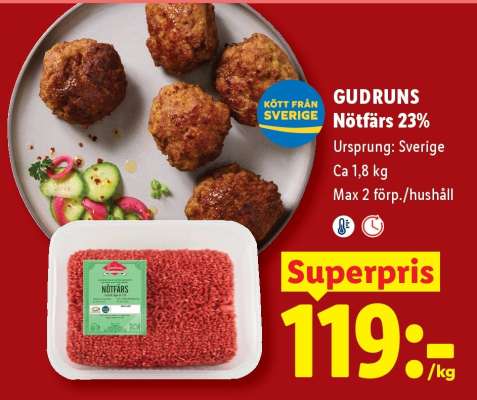 GUDRUNS Nötfärs 23%