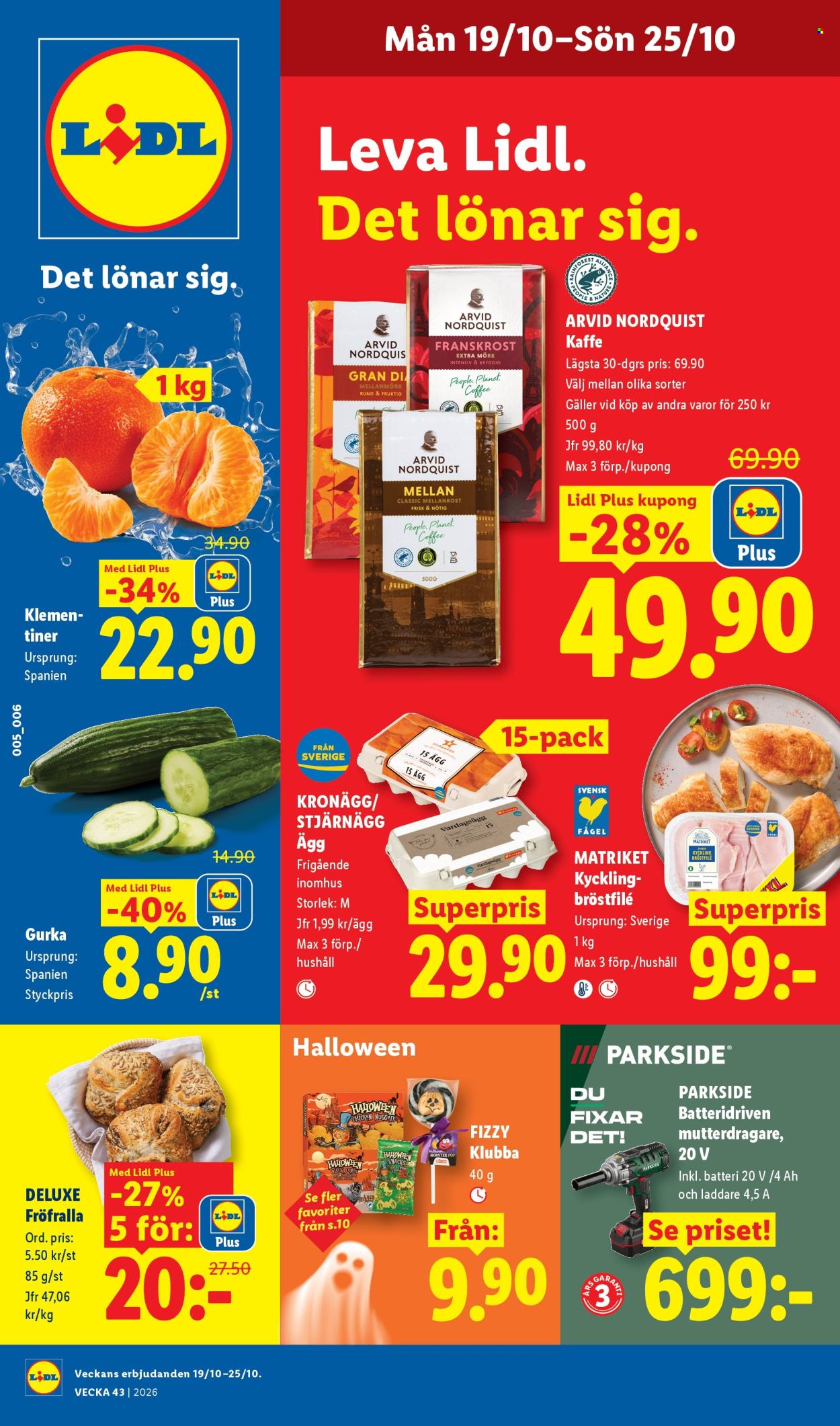 Lidl reklamblad - 19/10 2026 - 25/10 2026. Sida 1