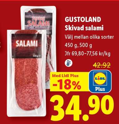 GUSTOLAND Skivad salami