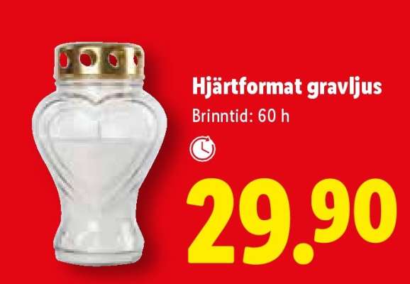 Hjärtformat gravljus