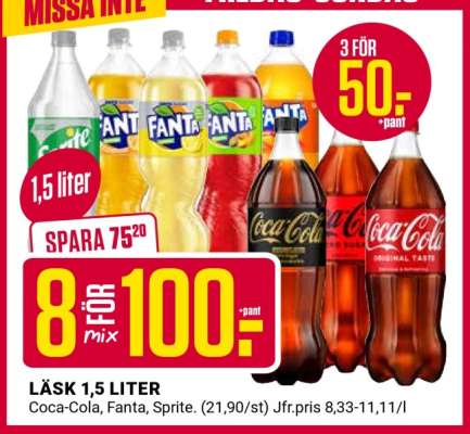 Läsk 1,5 liter