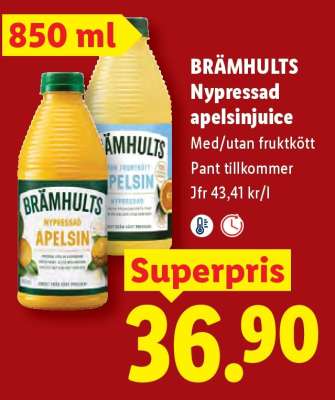 BRÄMHULTS Nypressad apelsinjuice