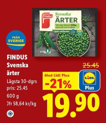 FINDUS Svenska ärter