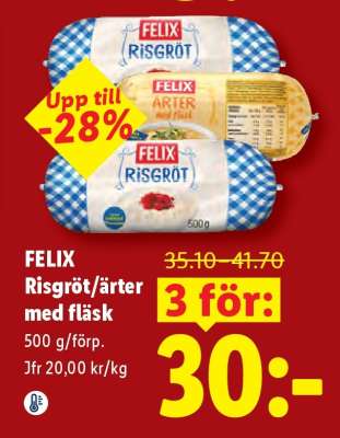 FELIX Risgröt/ärter med fläsk