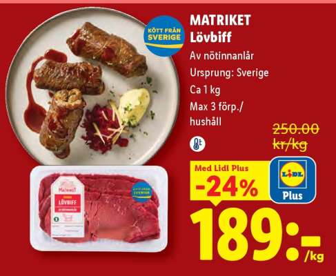 MATRIKET Lövbiff