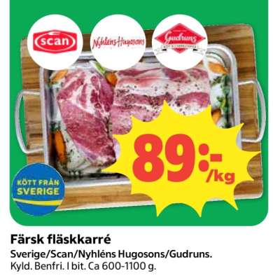 Färsk fläskkarré