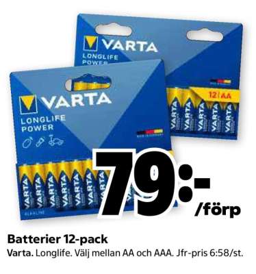 Batterier 12-pack