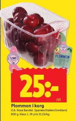 Plommon i korg