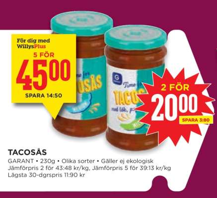 Tacosås