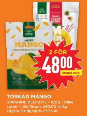 Torkad mango