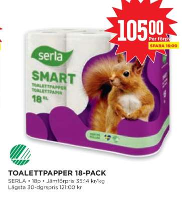 TOALETTPAPPER 18-PACK