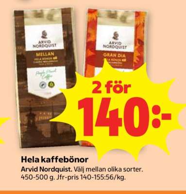 Hela kaffebönor