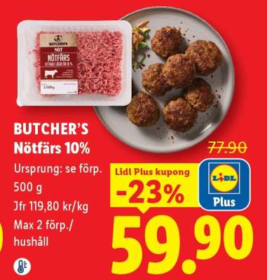 BUTCHER´S Nötfärs 10%