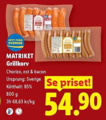 MATRIKET Grillkorv