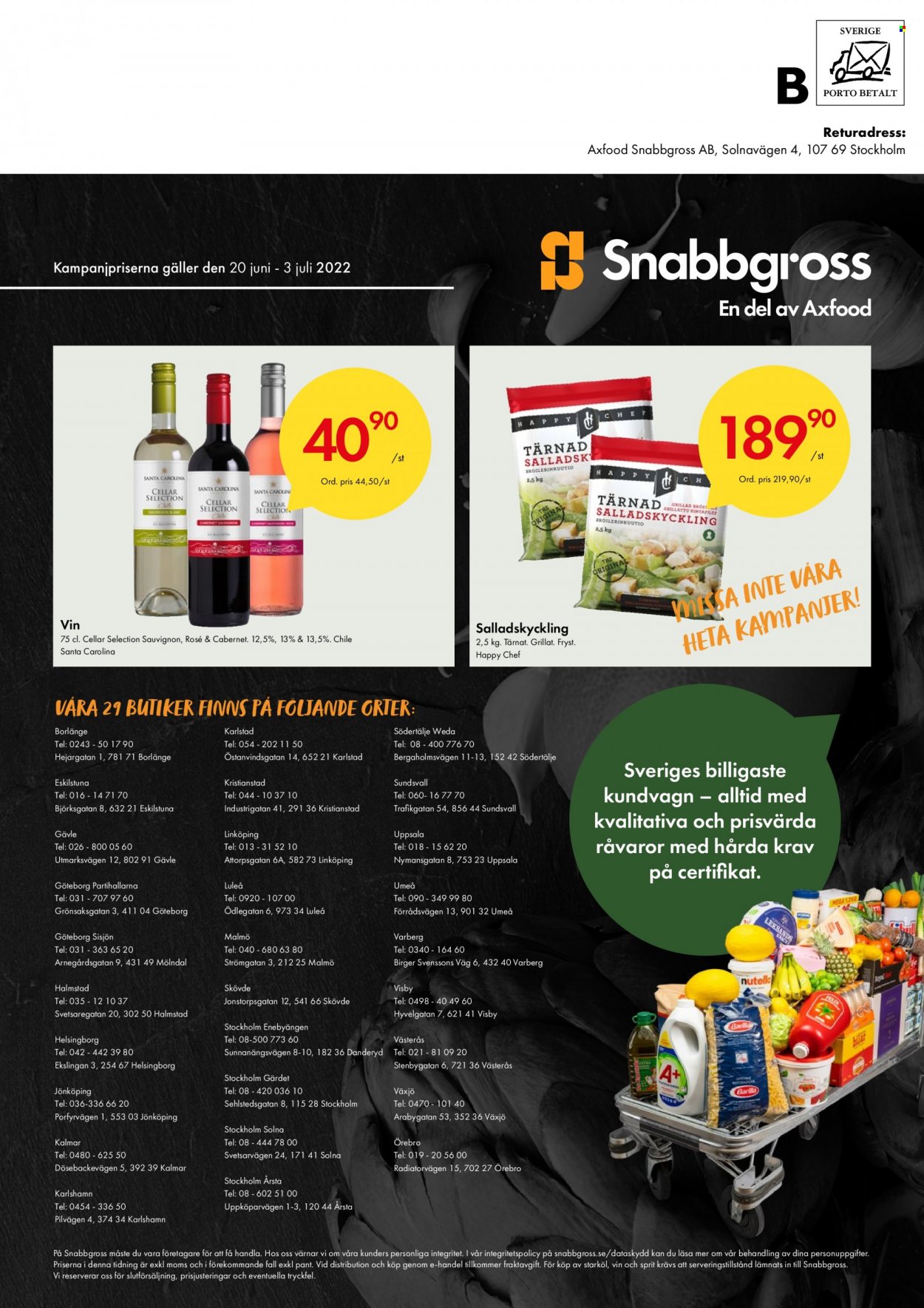 Axfood Snabbgross reklamblad - 20/6 2022 - 3/7 2022 - varor från reklamblad - vin. Sida 12.