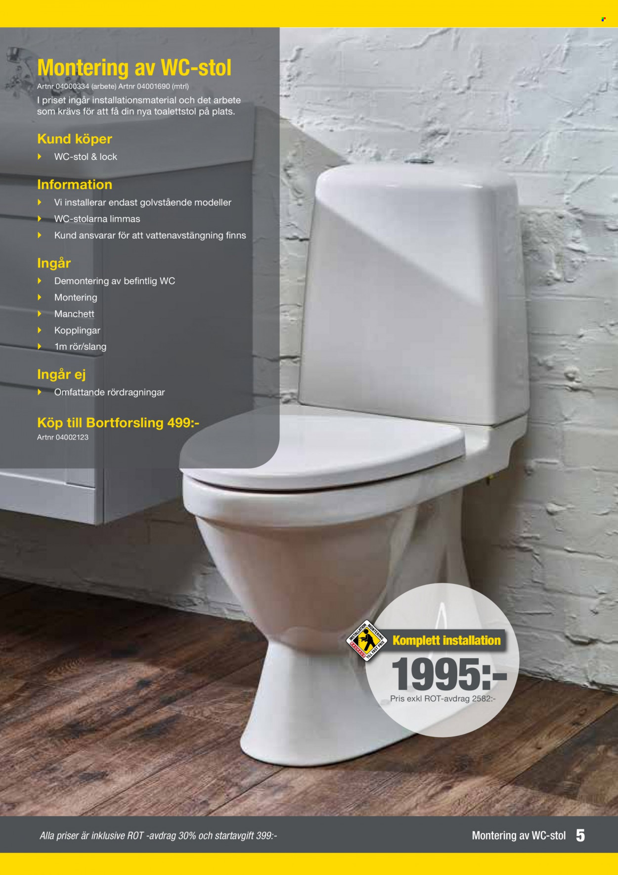 Bauhaus reklamblad - varor från reklamblad - stol, toalettstol. Sida 4.