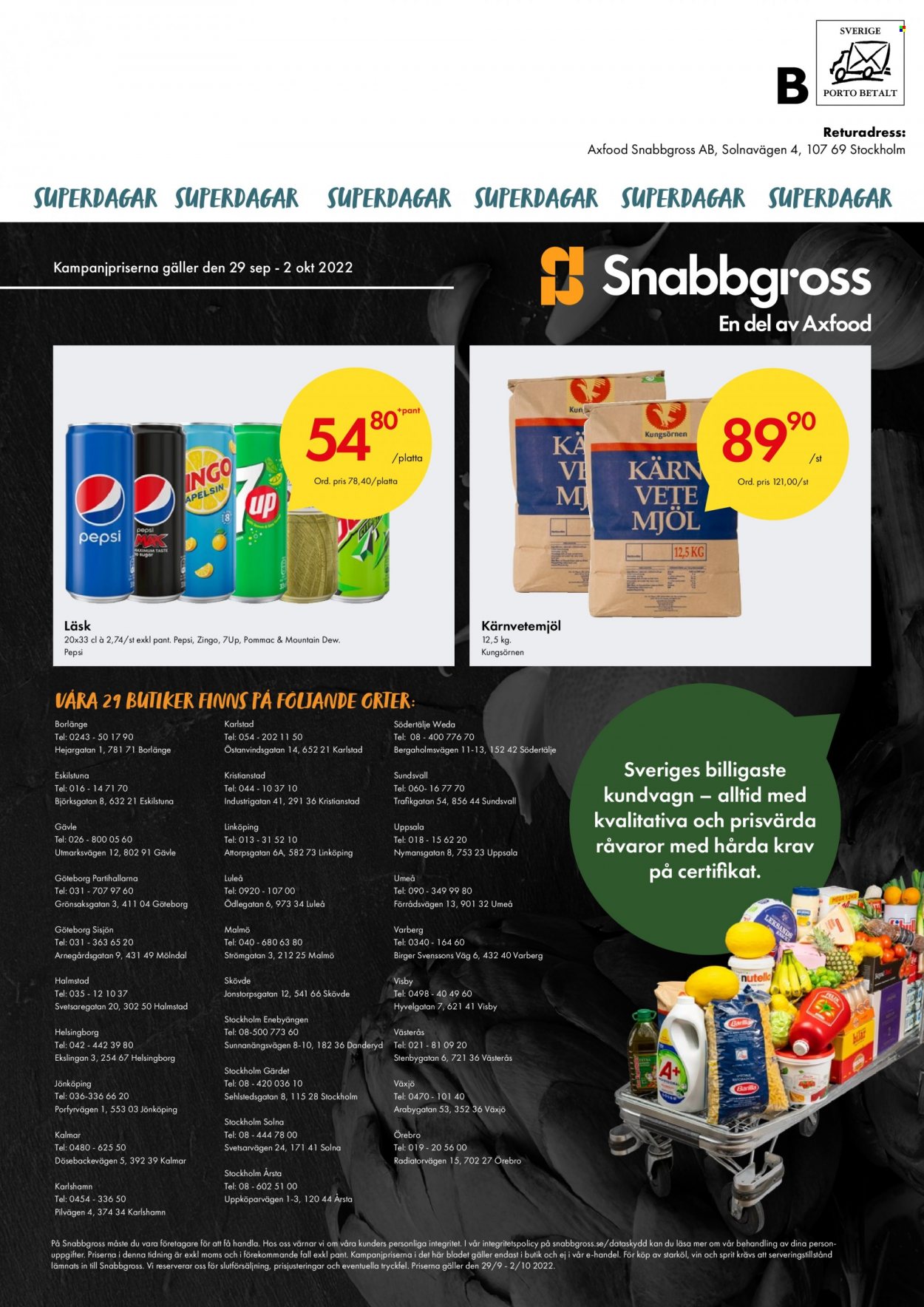 Axfood Snabbgross reklamblad - 29/9 2022 - 2/10 2022. Sida 8.