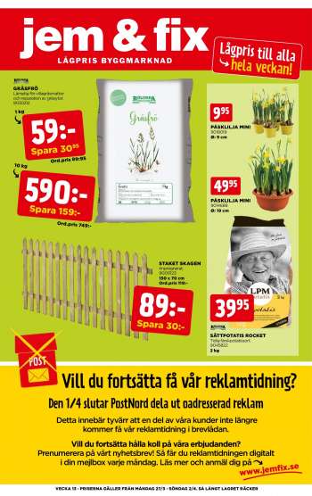 jem & fix Karlstad reklamblad