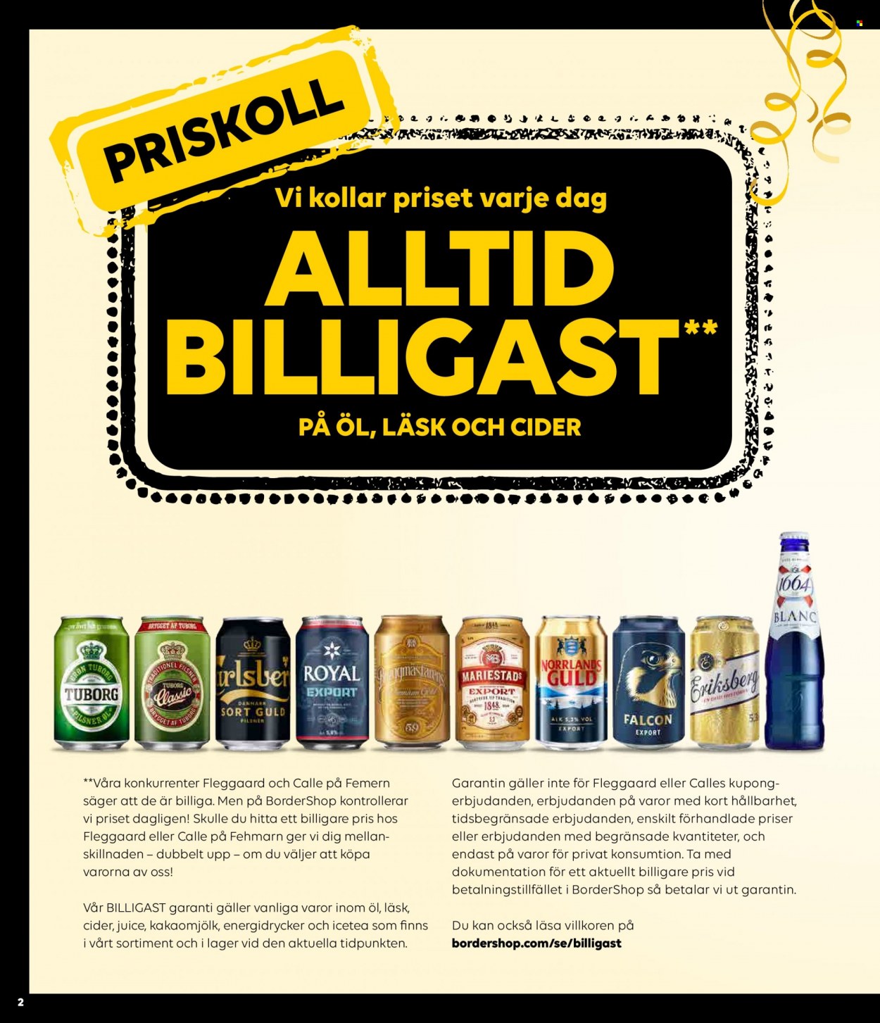 Border Shop reklamblad - 11/4 2023 - 6/6 2023 - varor från reklamblad - Carlsberg, starköl, Åbro, öl, cider, whisky, Ballantine's, Famous Grouse, Grant‘s. Sida 1.