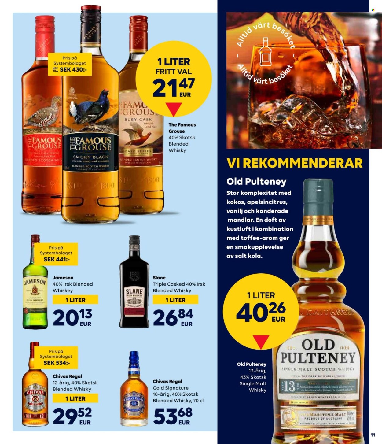 thumbnail - Border Shop reklamblad - 10/4 2024 - 7/5 2024 - varor från reklamblad - whisky, Blended Scotch Whisky, bourbon, Famous Grouse, scotch whisky, Irish Whiskey, Jameson, Chivas Regal, whiskey. Sida 10.